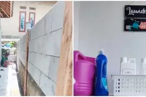 11 Transformasi lahan satu meter dimakeover jadi ruang cuci, ruang sempit jadi estetik