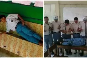 11 Tingkah usil siswa saat ganggu teman di sekolah ini absurd abis, ada aja tingkahnya