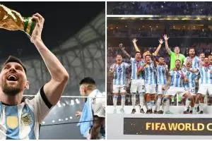 Jadi sorotan saat angkat trofi Piala Dunia 2022, ini makna dibalik jubah yang dipakai Messi
