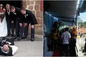 9 Aksi kocak fotografer ambil gambar acara pernikahan ini bikin ketawa geli