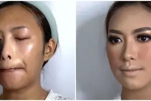 Transformasi makeup Thailand di wajah orang Jawa ini hasilnya tampak fresh natural