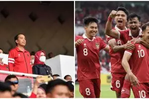 5 Potret Jokowi hadiri laga Indonesia vs Kamboja, hasil akhir 2-1 untuk kemenangan Tim Garuda