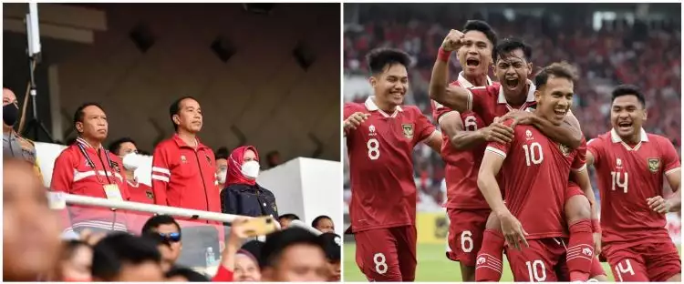 5 Potret Jokowi hadiri laga Indonesia vs Kamboja, hasil akhir 2-1 untuk kemenangan Tim Garuda
