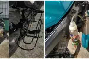 13 Potret nyeleneh benda tak biasa dipasangkan pada kendaraan, bikin geleng kepala