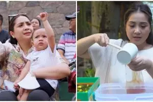 11 Momen Nagita Slavina dan Rayyanza jualan es, warga Andara rela antre untuk beli