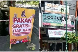 9 Tulisan kocak di spanduk jual pakan hewan ini mau kesel tapi ngakak
