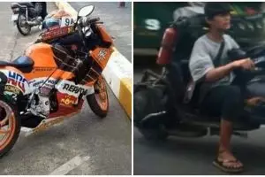 11 Ide nyeleneh modifikasi motor ini aneh bin ajaib, bikin bertanya-tanya gimana pakainya