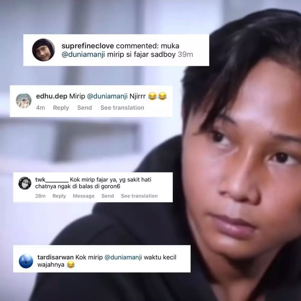 reaksi anji disebut mirip dengan fajar sadboy © berbagai sumber