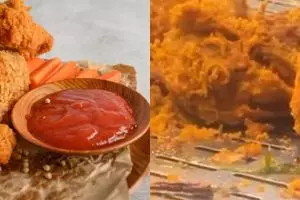 Penampakan etalase ayam goreng dijamah tikus ini bikin nggak nafsu makan, warungnya ditutup aparat