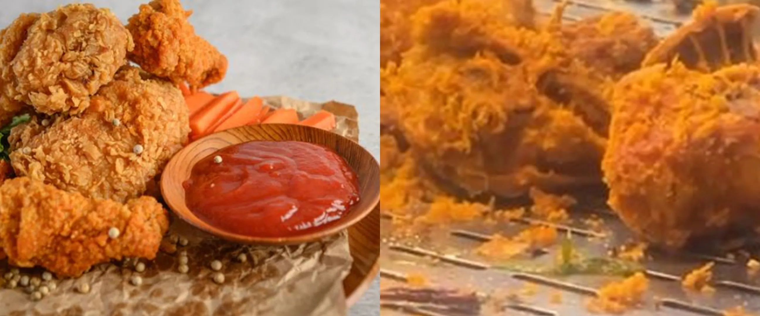 Penampakan etalase ayam goreng dijamah tikus ini bikin nggak nafsu makan, warungnya ditutup aparat