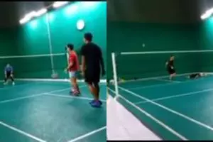 Momen detik-detik pria terjatuh dan wafat saat main bulu tangkis, dapat banyak doa penuh haru