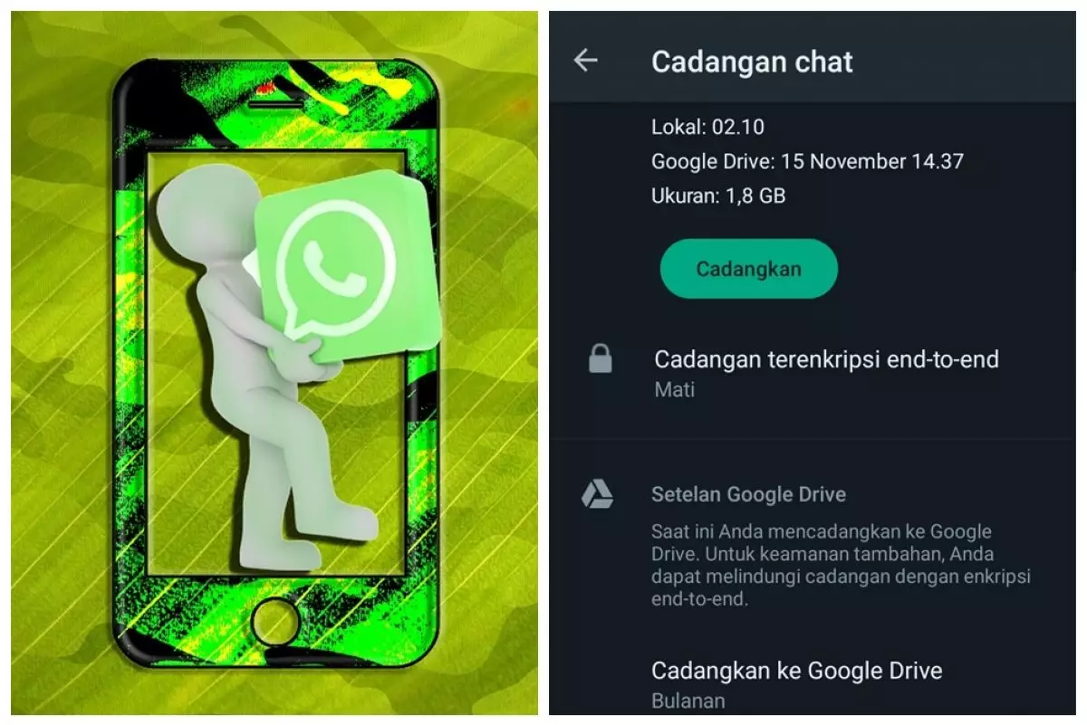 Cara mudah backup dan restore chat sekaligus file foto di WhatsApp via Google Drive