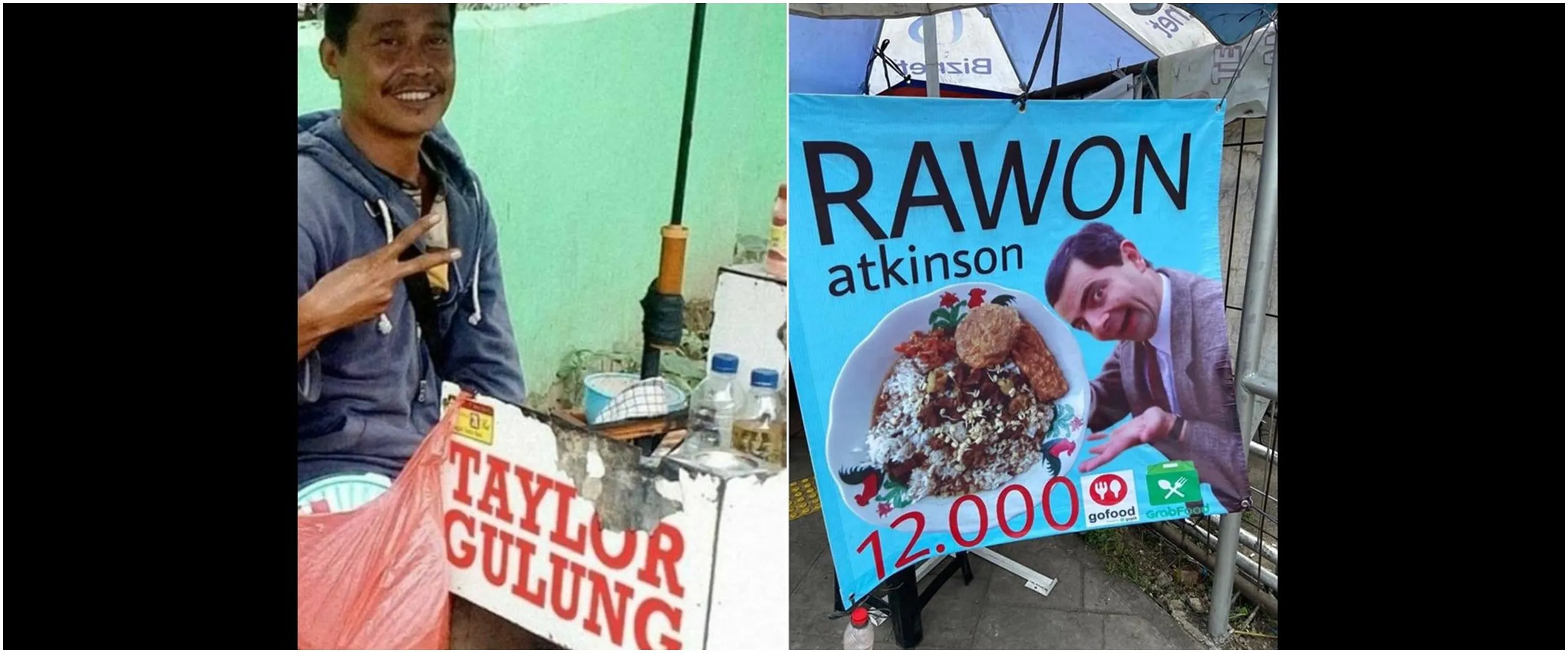 Nggak kehabisan akal, 15 tulisan di spanduk dagang ini sekilas mirip nama artis