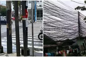 Semrawut banget, 11 potret tiang listrik ini malah bikin geregetan