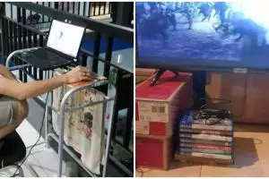 11 Tingkah nyeleneh orang gunakan alas barang elektronik ini bikin heran lihatnya