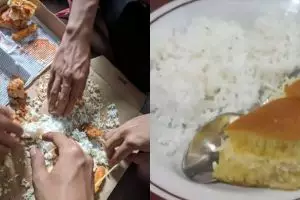 Indonesia banget! 11 Potret kombinasi nasi dan lauk ini absurdnya bikin geleng kepala