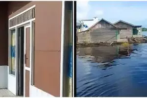 Rumah kayu di atas sungai ini dari luar tampak estetik, penataan dalamnya juga bikin takjub
