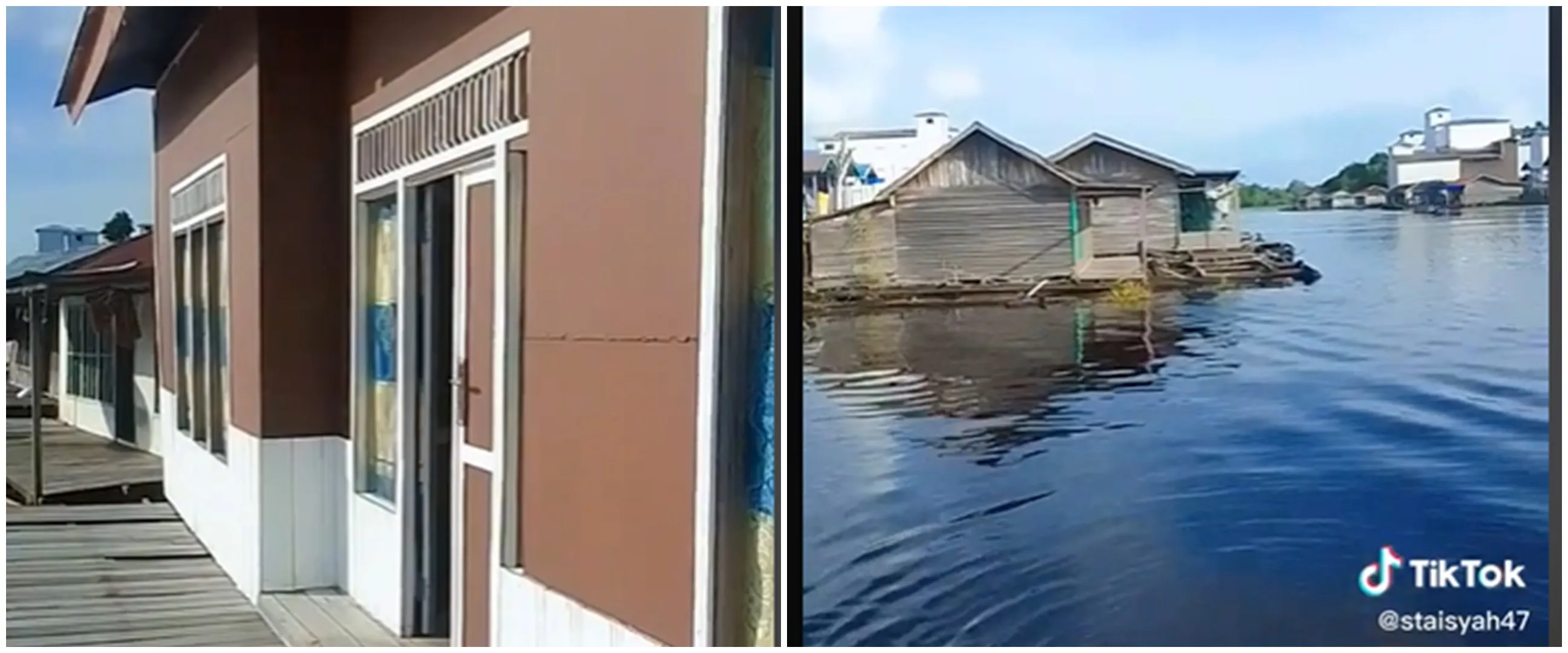 Rumah kayu di atas sungai ini dari luar tampak estetik, penataan dalamnya juga bikin takjub