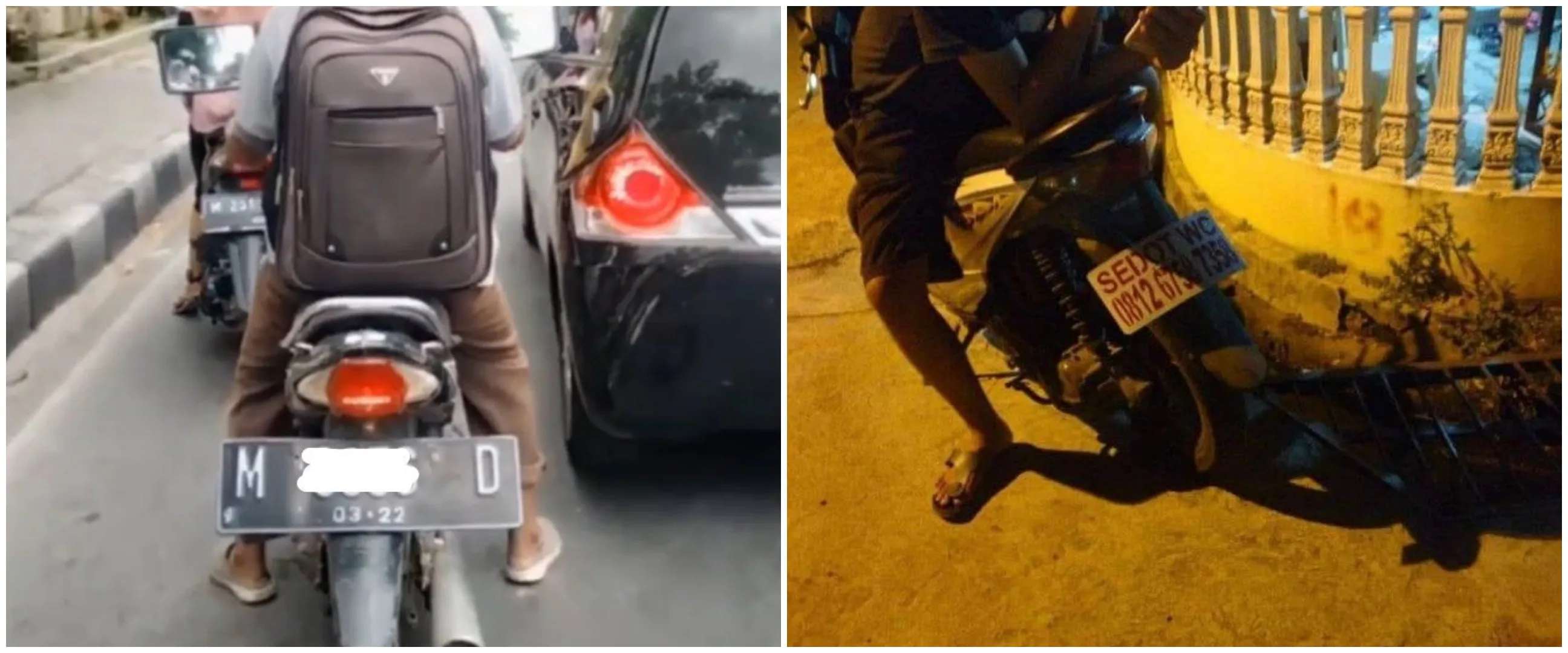 11 Tingkah nyeleneh orang tunjukkin pelat motor, kira-kira ditilang nggak ya?