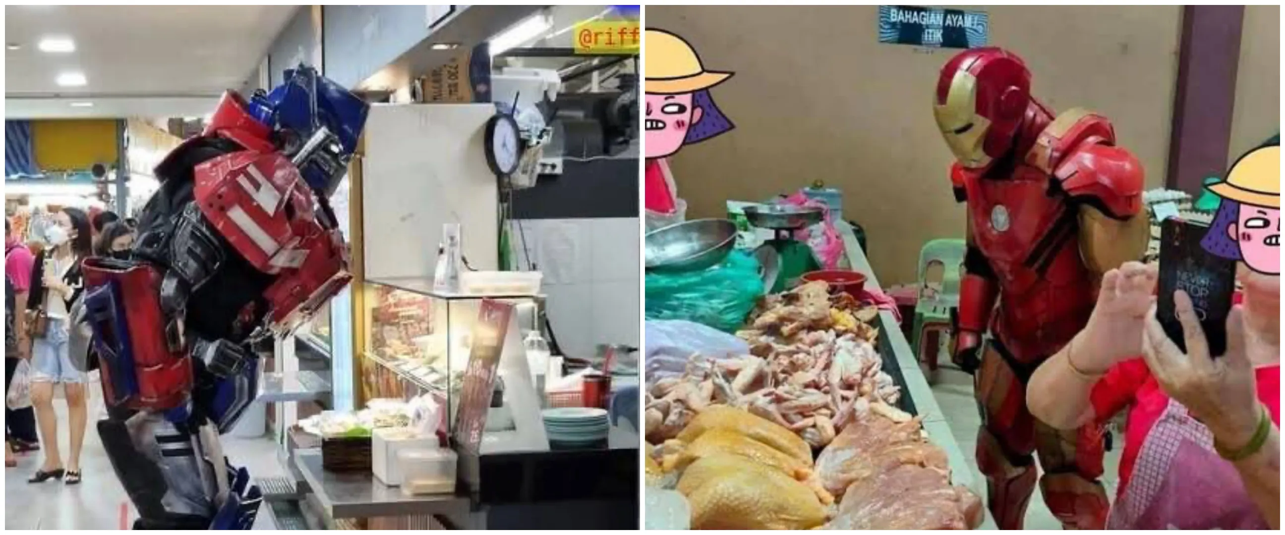 11 Momen lucu orang pakai kostum nyeleneh pas belanja, bikin gagal paham sama konsepnya