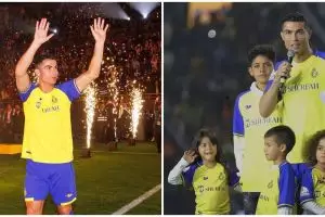 11 Potret Georgina Rodriguez dampingi Cristiano Ronaldo saat penyambutan di Al Nassr, gayanya disorot