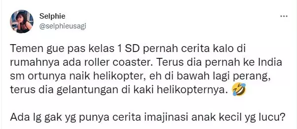 cuitan kocak 'kerandoman' saat masih bocil © 2022 berbagai sumber cuitan kocak 'kerandoman' saat masih bocil © 2022 berbagai sumber