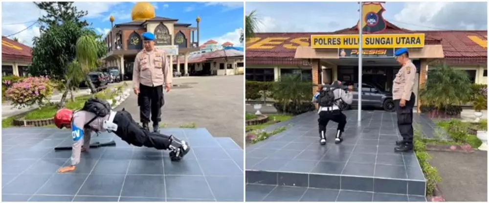 polisi main lato-lato minta maaf © TikTok polisi main lato-lato minta maaf © TikTok