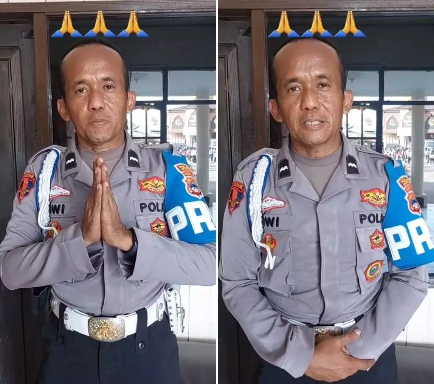 polisi main lato-lato minta maaf © TikTok polisi main lato-lato minta maaf © TikTok