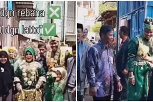 Antimainstream, pengantin ini pakai iringan bocah main latto-latto di hari pernikahannya