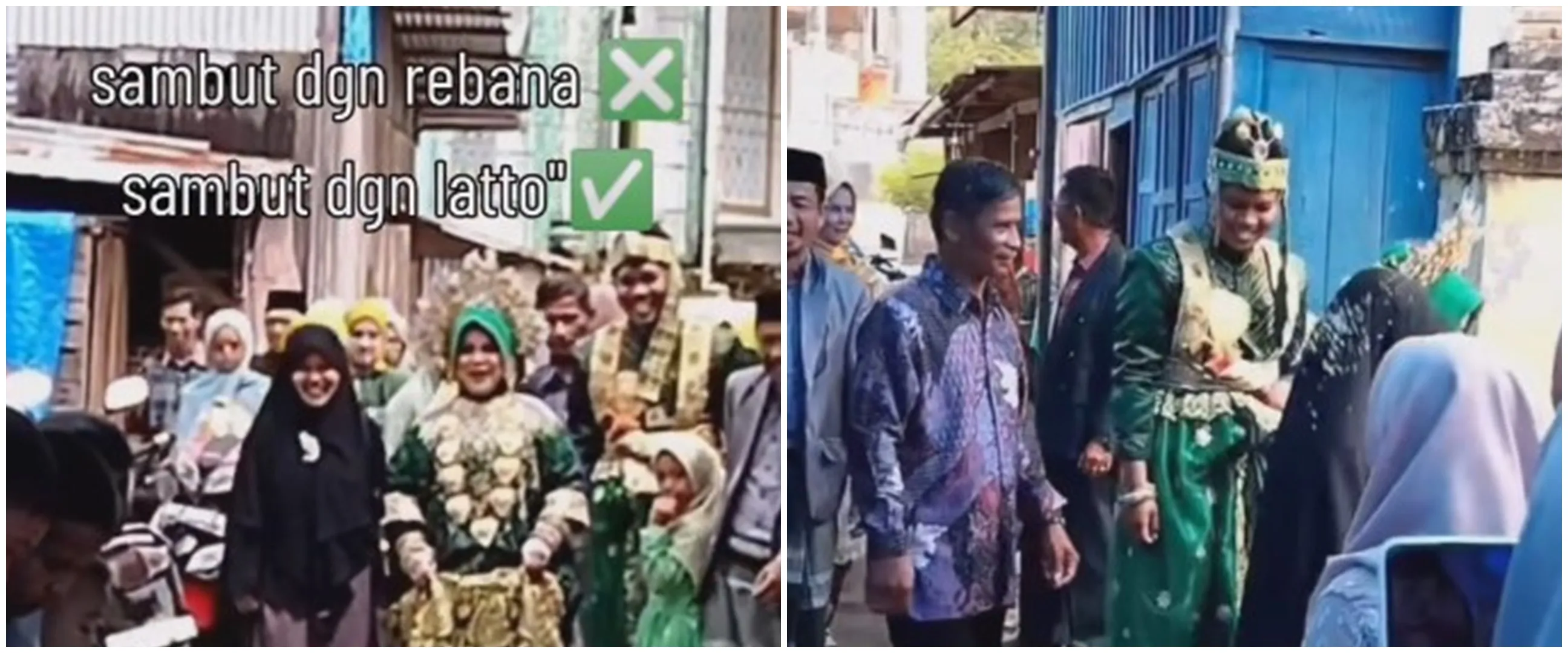Antimainstream, pengantin ini pakai iringan bocah main latto-latto di hari pernikahannya
