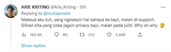 Arie Kriting respons warganet soal bayinya © berbagai sumber