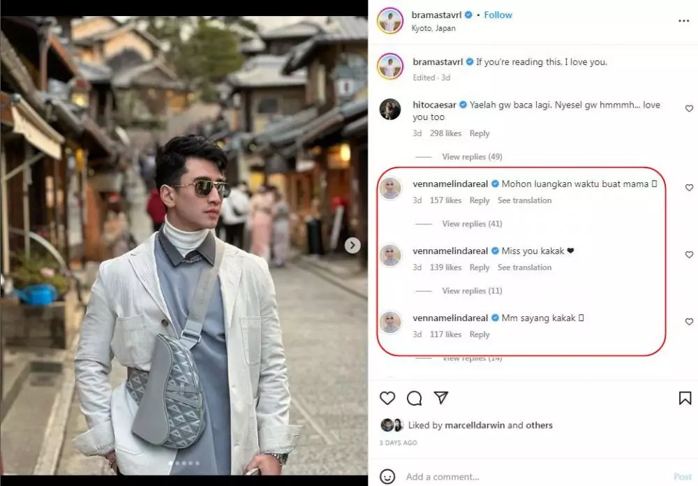 venna melinda curhat di postingan verrel © instagram