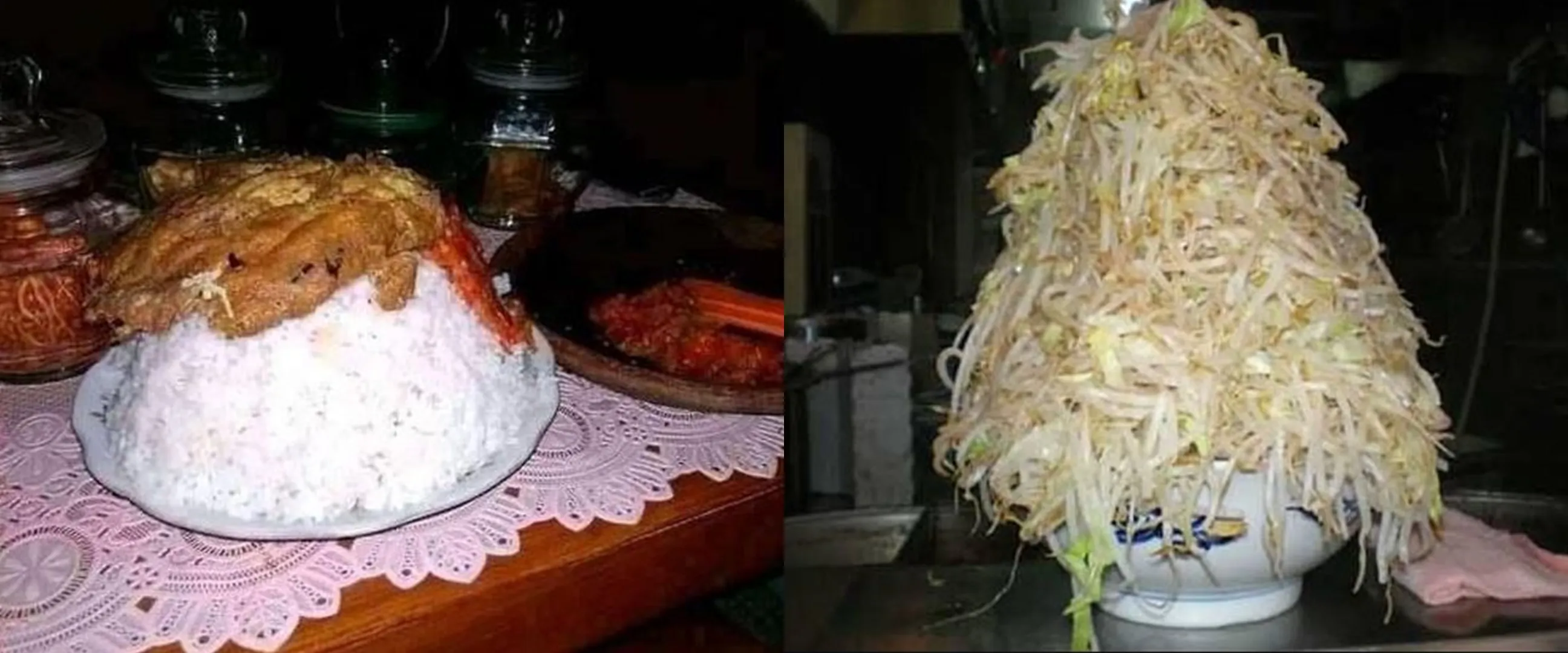 13 Penampakan makan dengan porsi jumbo ini bikin auto kenyang, malah mirip mukbang