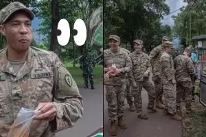 Momen tentara Amerika Serikat jajan cilok dan siomay di Indonesia, responnya di luar dugaan