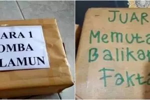 11 Potret tulisan kocak di hadiah Juara 1 ini nyeleneh pol, bikin geleng kepala