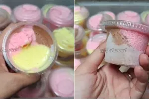 Cara bikin es krim modal Rp 11 ribu jadi 30 cup, bisa dijual Rp 1.000-an