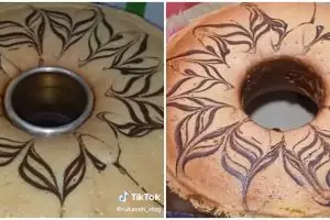 Tanpa oven, ini cara memanggang bolu agar motif bagian atas kering dan matang merata