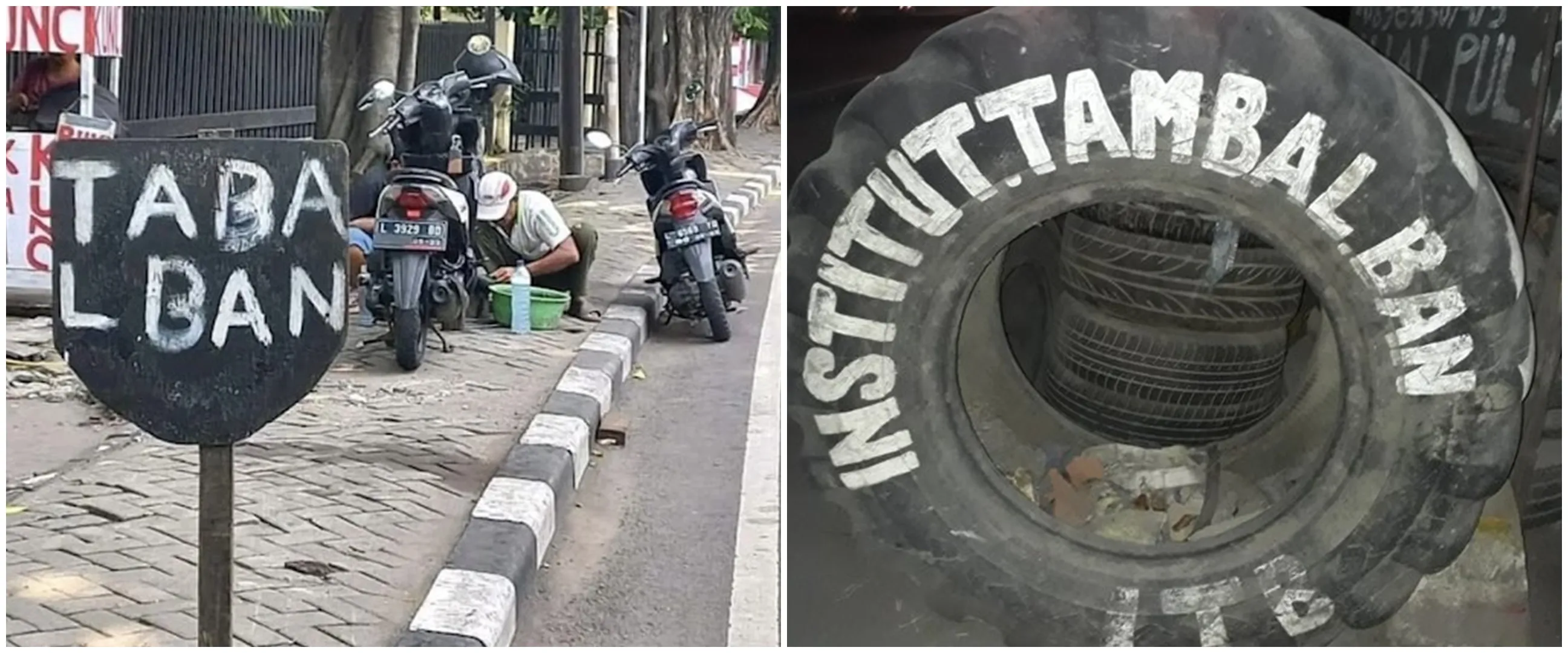 11 Tulisan tukang tambal ban ini malah bikin bingung bacanya, kenapa ya?