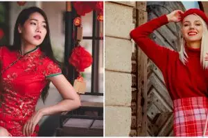 5 Inspirasi cantik OOTD dinner bernuansa merah untuk rayakan Imlek, bikin penampilan makin kece