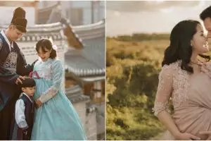 Gaya 7 seleb maternity shoot di luar negeri, Dinda Hauw edit foto sendiri