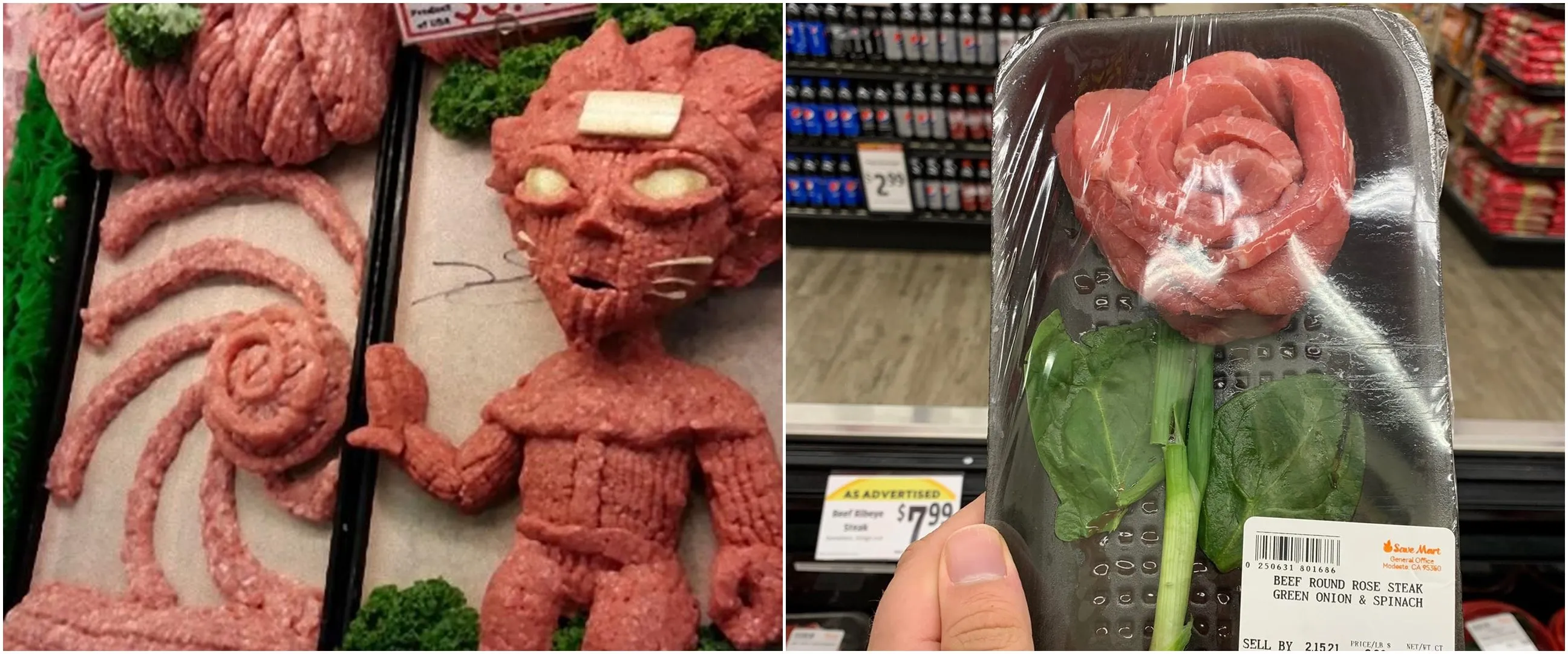 Punya bentuk tak biasa, 11 potret daging dijual di supermarket ini bikin geleng kepala