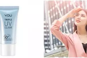 YOU Triple UV Elixir Sunscreen, pilihan sempurna proteksi kulit kering dari sinar matahari & bluelight