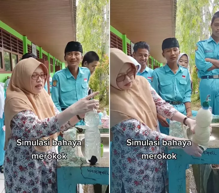 simulasi bahaya merokok © TikTok