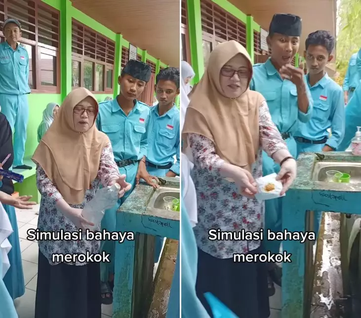 simulasi bahaya merokok © TikTok