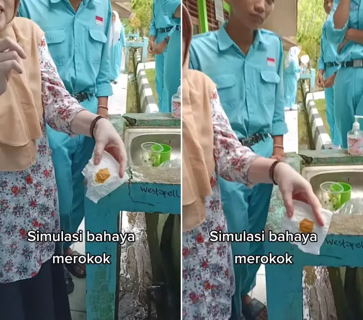 simulasi bahaya merokok © TikTok