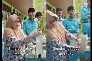 Aksi guru peringatkan bahaya merokok lewat simulasi sederhana ini hasilnya bikin siswa terkejut