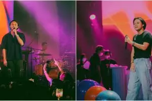 Momen kocak Rizky Febian tantang penggemar nyanyi di atas panggung, hadiahnya tak biasa