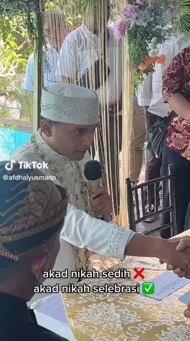 ekspresi Reiner Manopo usai ucap akad nikah © TikTok ekspresi Reiner Manopo usai ucap akad nikah © TikTok