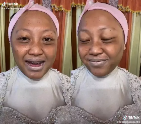 wanita eksotis jadi pengantin Sunda © TikTok