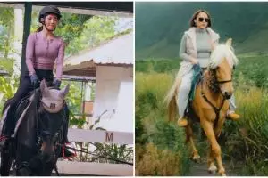 Penampilan 9 penyanyi saat berkuda, busana ketat Lesty Kejora jadi sorotan